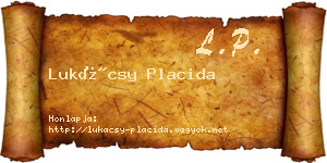 Lukácsy Placida névjegykártya